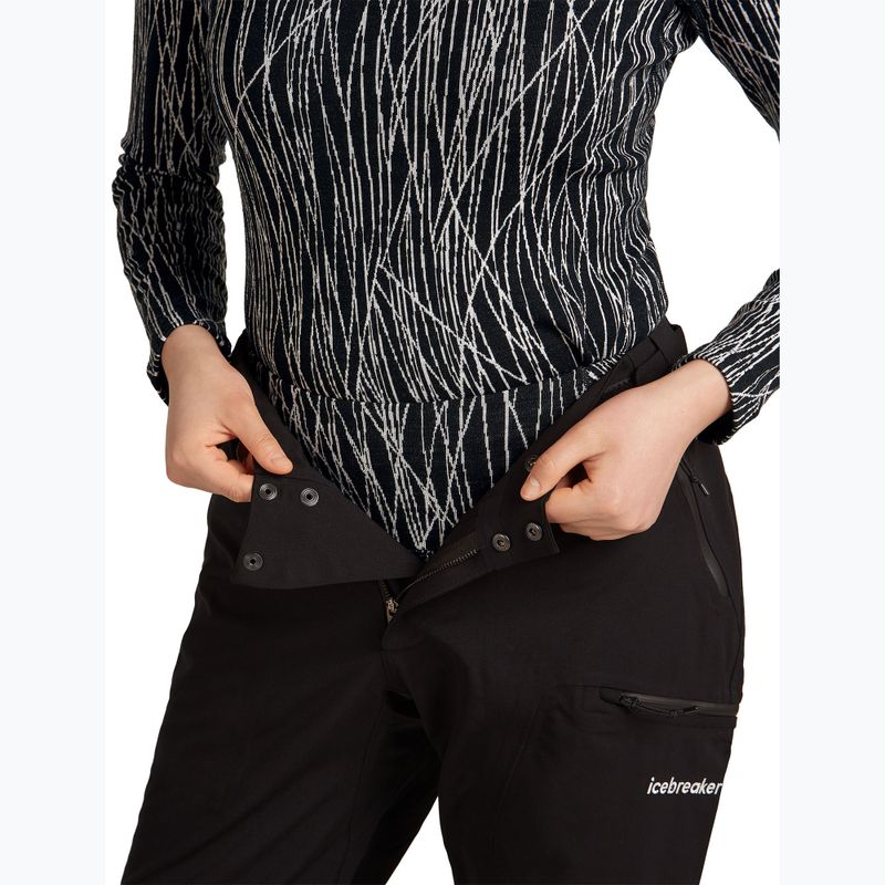 Moteriškos termo tamprės Icebreaker Merino 260 Tech Vertex High Rise Delta Lines AOP black/snow/j 6