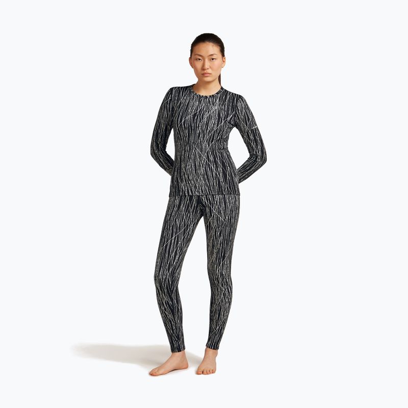 Moteriški ilgomis rankovėmis žygio marškinėliai Icebreaker Merino 260 Tech Vertex Crewe Delta Lines AOP black/snow/j 4