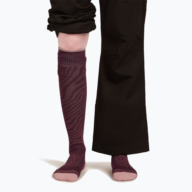 Moteriškos slidinėjimo kojinės icebreaker Merino Ski+ Medium OTC Mountain Contour java/blush/summit 3