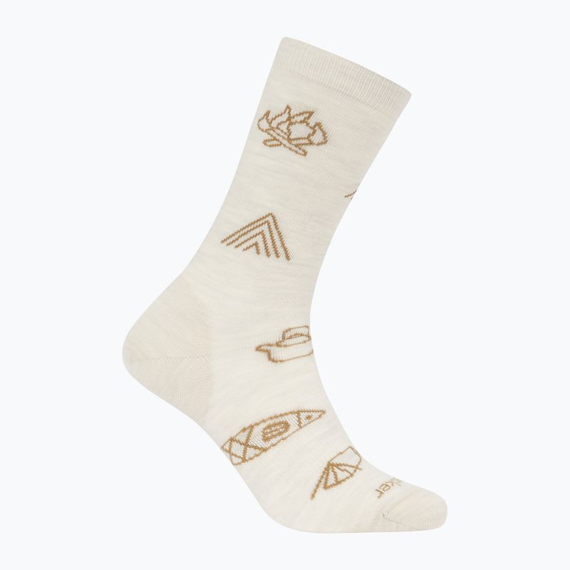 Moteriškos kojinės icebreaker Merino Ultralight Crew Camp Ess ecru heather/sand