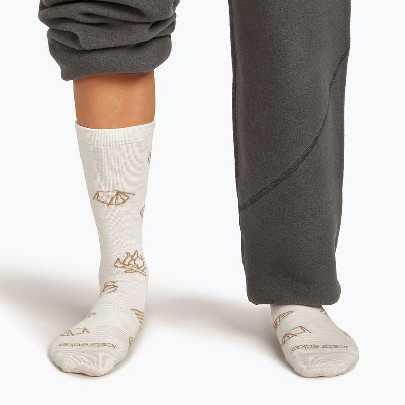 Moteriškos kojinės icebreaker Merino Ultralight Crew Camp Ess ecru heather/sand 3