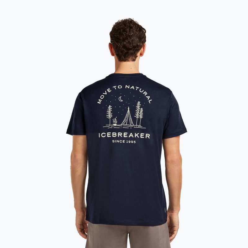 Vyriški marškinėliai icebreaker Merino 150 Tech Lite Peaceful Pass Tee midnight navy 3