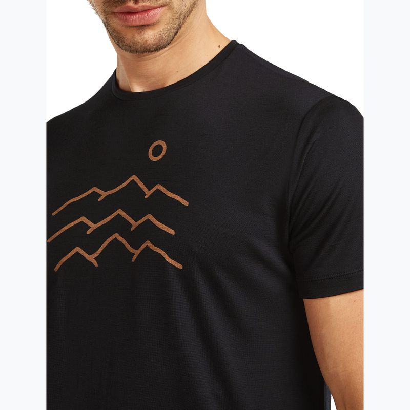 Vyriški marškinėliai icebreaker Merino 125 Cool-Lite Sphere Tee Across The Peaks black 5