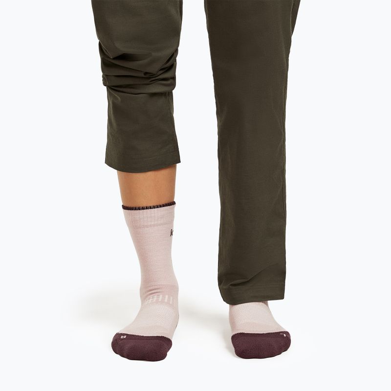 Moteriškos kojinės icebreaker Merino Hike+ Light Crew pink quartz/java 3