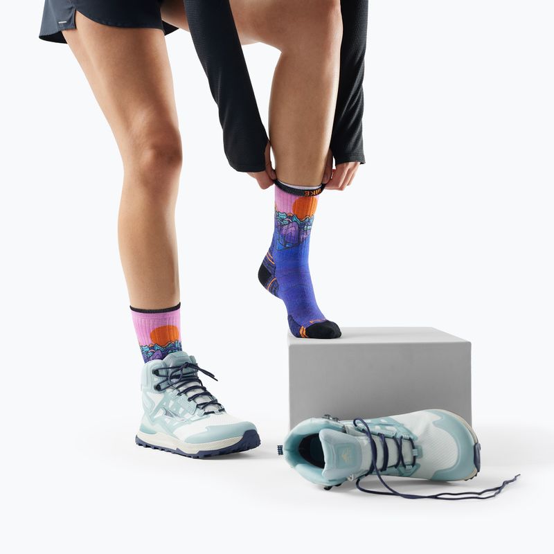 Moteriškos kojinės Smartwool Hike Mountain Sunrise Print Crew deep navy 7