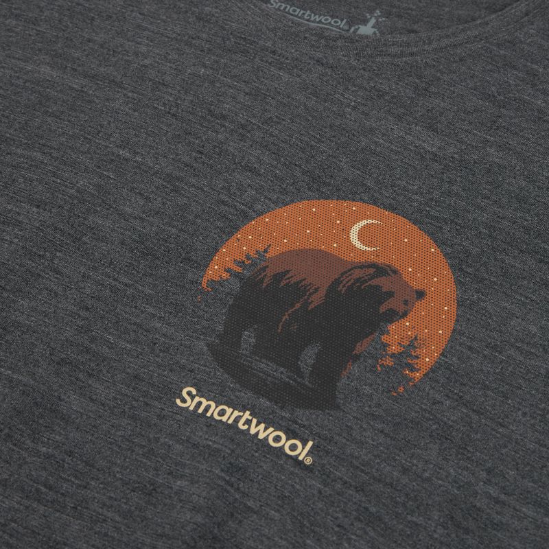 Vyriški marškinėliai Smartwool Lunar Bear Active SS Graphic Tee charcoal heather 3