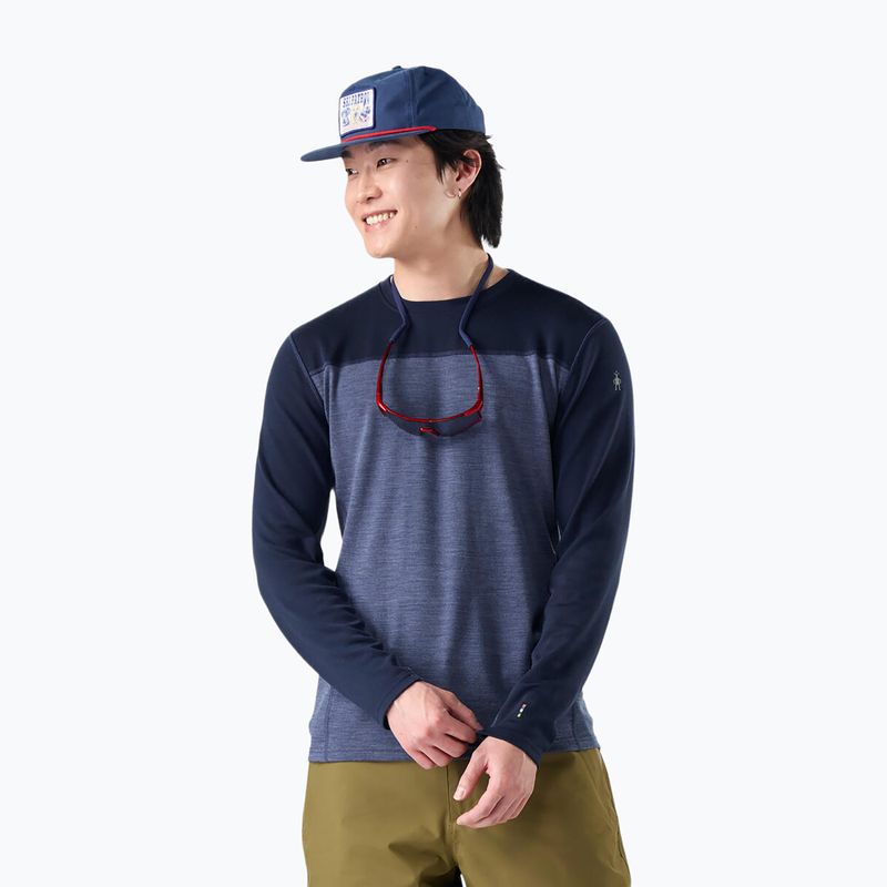 Vyriškas termoaktyvus džemperis Smartwool Classic Thermal Merino Base Layer Colorblock Crew Boxed deep navy/nightfall