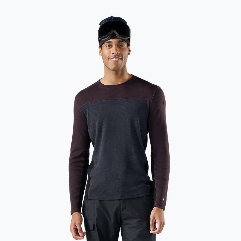Vyriškas termoaktyvus džemperis Smartwool Classic Thermal Merino Base Layer Colorblock Crew Boxed mink/charcoal