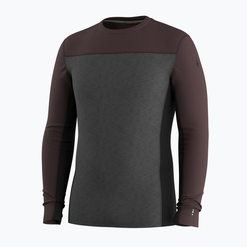 Vyriškas termoaktyvus džemperis Smartwool Classic Thermal Merino Base Layer Colorblock Crew Boxed mink/charcoal 3