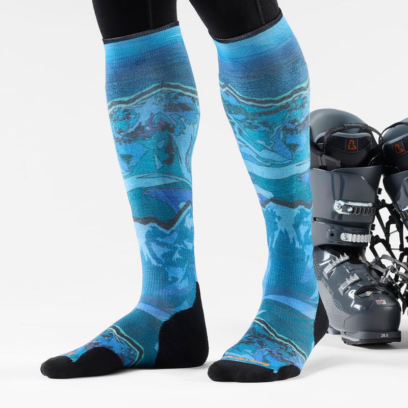 Slidinėjimo kojinės Smartwool Ski Targeted Cushion Storm Peak Print OTC nightfall blue 2