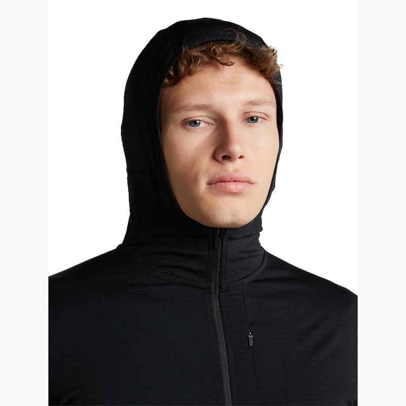 Vyriškas žygio džemperis Icebreaker Merino 200 Realfleece Descender Half Zip Hoodie black 6