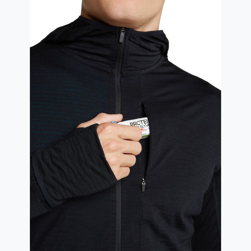 Vyriškas žygio džemperis Icebreaker Merino 200 Realfleece Descender Half Zip Hoodie black 7