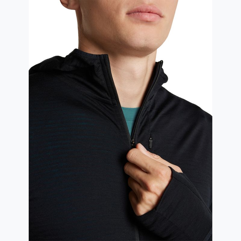 Vyriškas žygio džemperis Icebreaker Merino 200 Realfleece Descender Half Zip Hoodie black 8