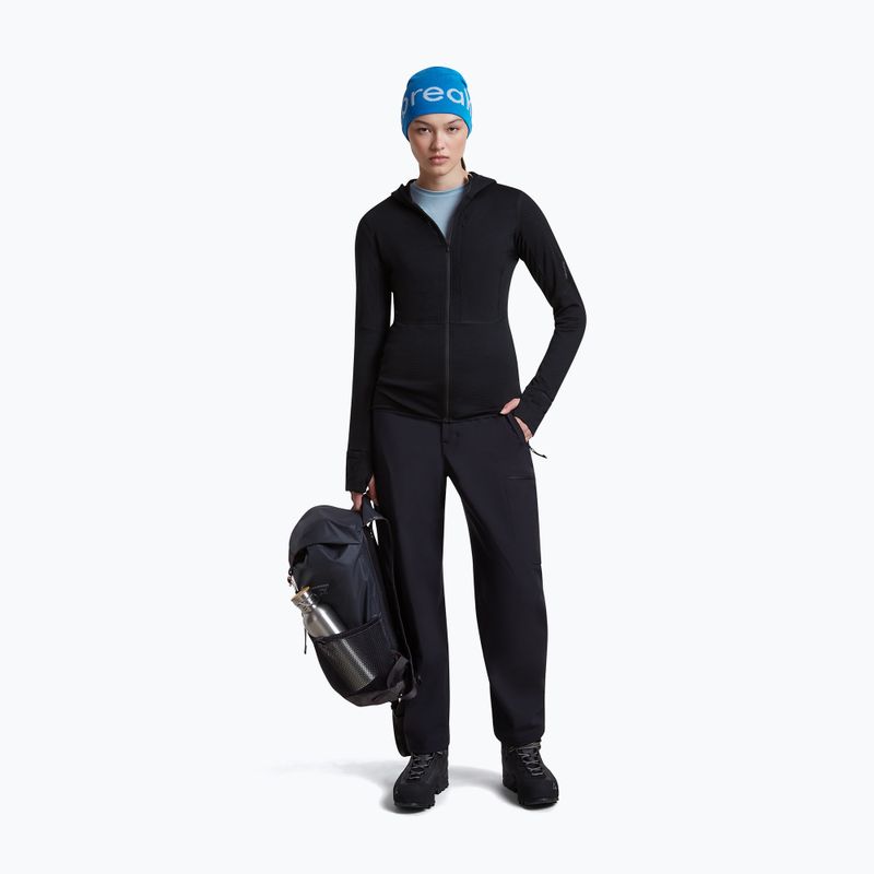 Moteriškas žygio džemperis Icebreaker Merino 200 Realfleece Descender Half Zip Hoodie black 2