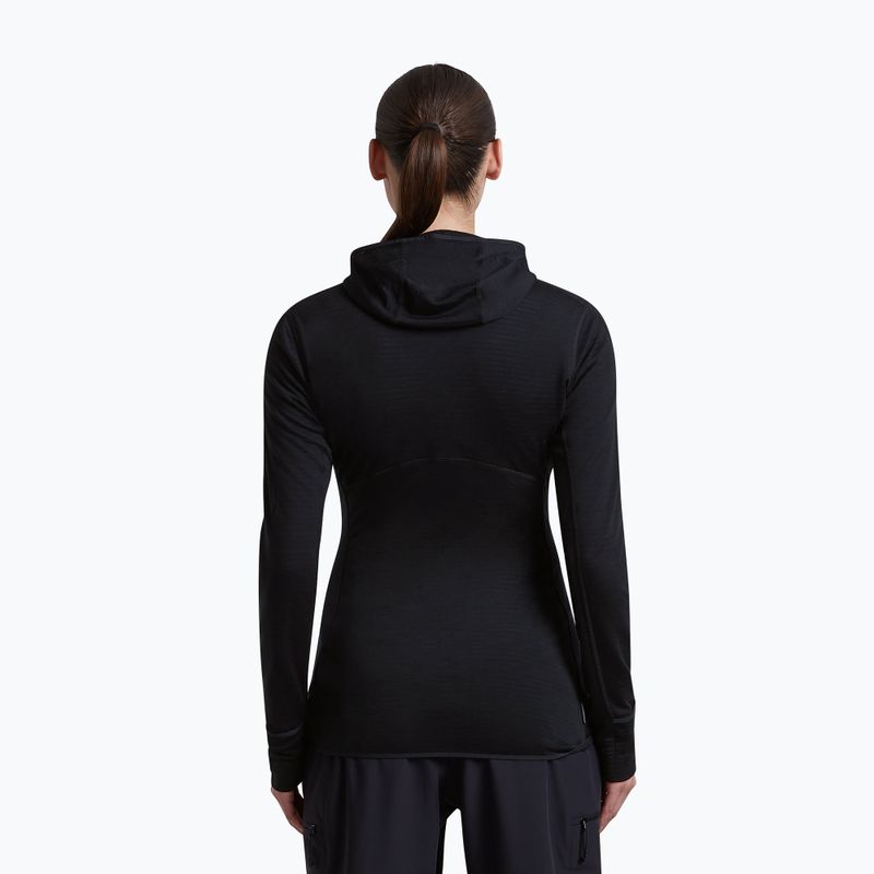 Moteriškas žygio džemperis Icebreaker Merino 200 Realfleece Descender Half Zip Hoodie black 3