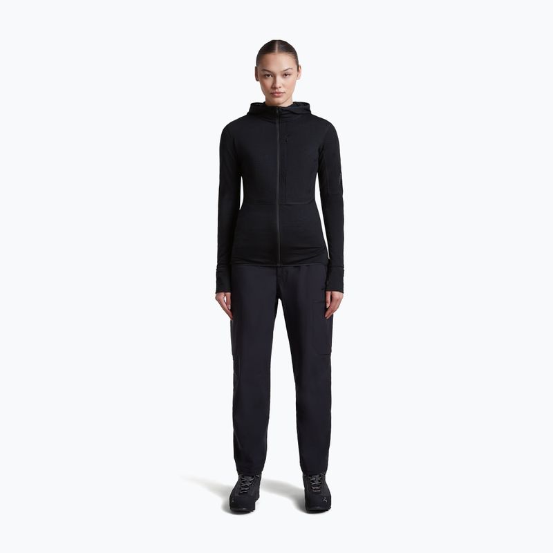 Moteriškas žygio džemperis Icebreaker Merino 200 Realfleece Descender Half Zip Hoodie black 4