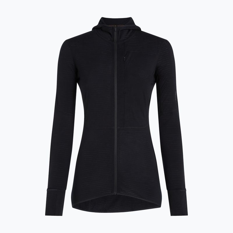 Moteriškas žygio džemperis Icebreaker Merino 200 Realfleece Descender Half Zip Hoodie black 9