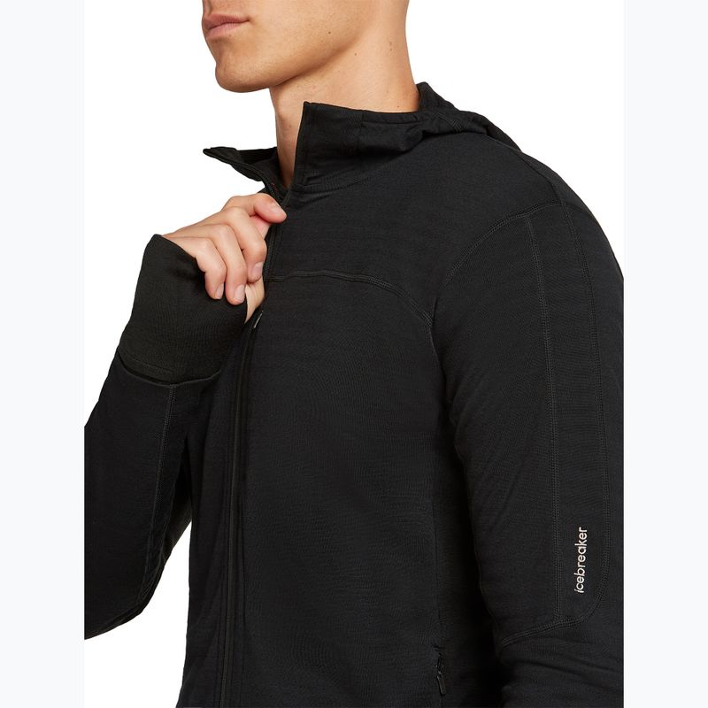 Vyriškas žygio džemperis Icebreaker Merino 300 Realfleece Descender Zip Hoodie black 4