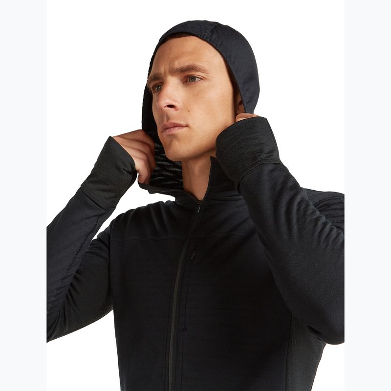 Vyriškas žygio džemperis Icebreaker Merino 300 Realfleece Descender Zip Hoodie black 6