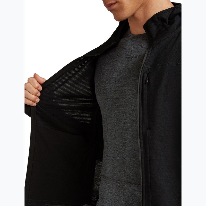 Vyriškas žygio džemperis Icebreaker Merino 300 Realfleece Descender Zip Hoodie black 7