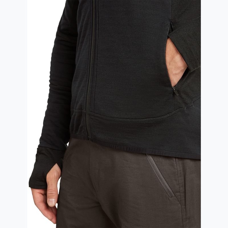 Vyriškas žygio džemperis Icebreaker Merino 300 Realfleece Descender Zip Hoodie black 9