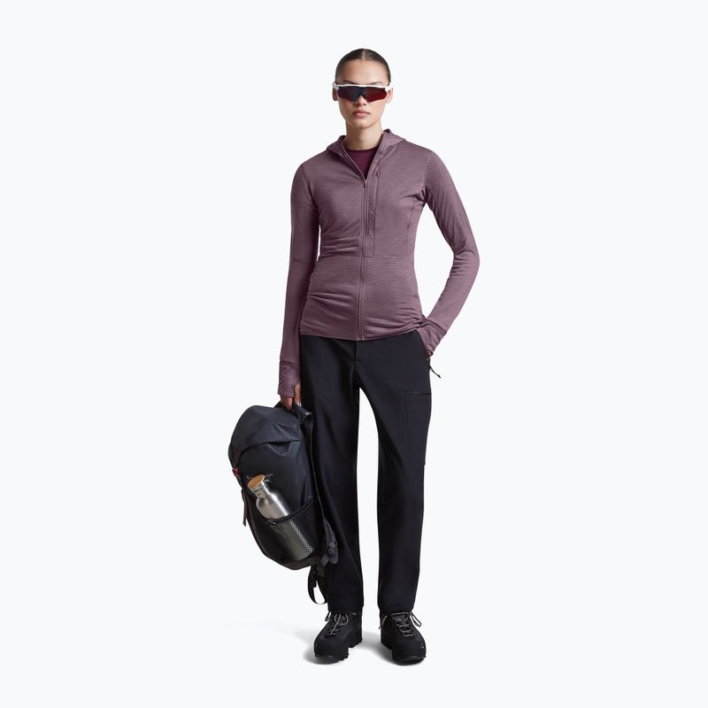 Moteriškas žygio džemperis Icebreaker Merino 200 Realfleece Descender Half Zip Hoodie grey plum 2