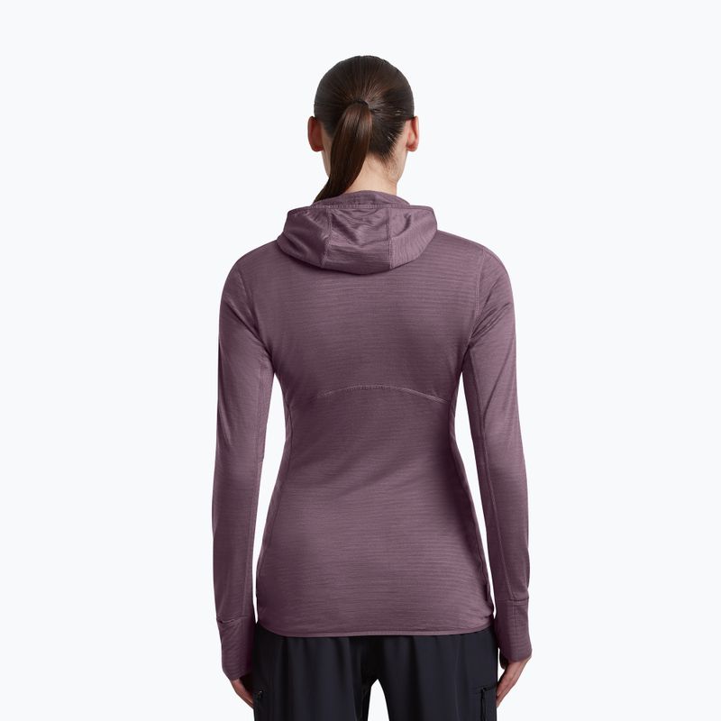 Moteriškas žygio džemperis Icebreaker Merino 200 Realfleece Descender Half Zip Hoodie grey plum 3