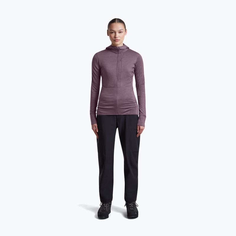 Moteriškas žygio džemperis Icebreaker Merino 200 Realfleece Descender Half Zip Hoodie grey plum 4