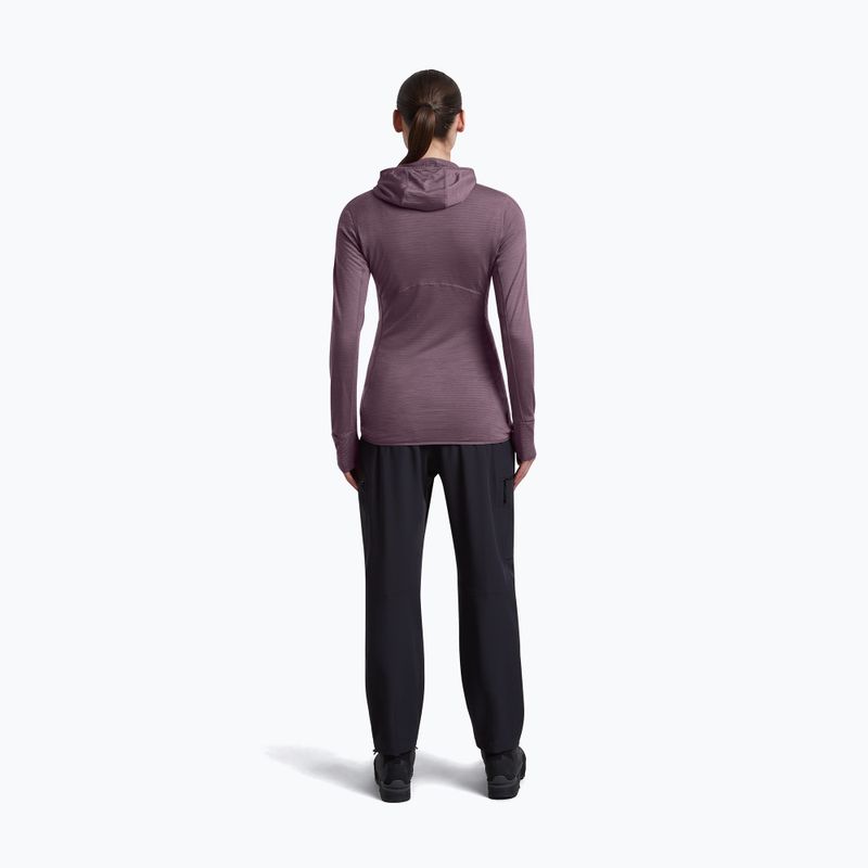 Moteriškas žygio džemperis Icebreaker Merino 200 Realfleece Descender Half Zip Hoodie grey plum 5