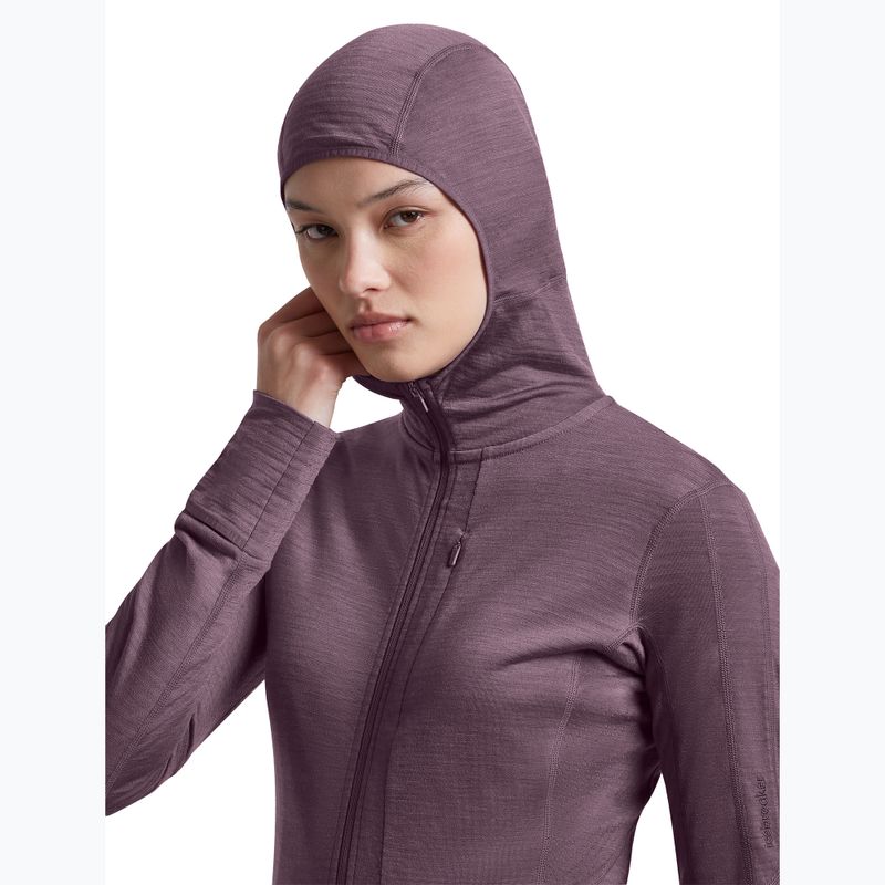 Moteriškas žygio džemperis Icebreaker Merino 200 Realfleece Descender Half Zip Hoodie grey plum 6