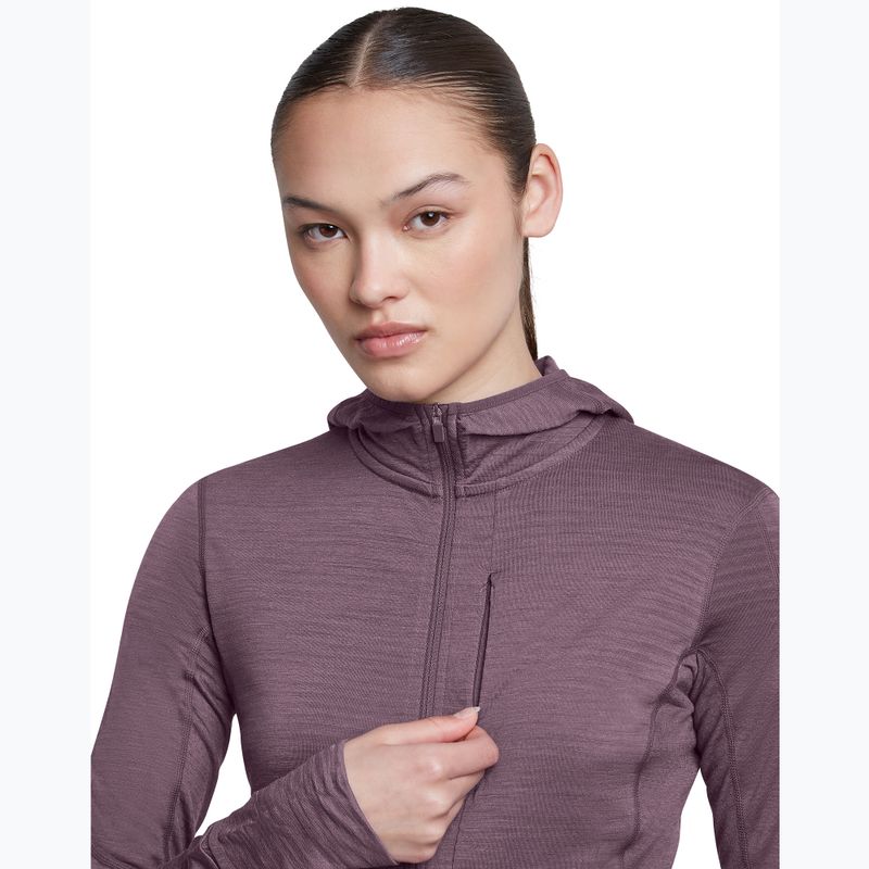 Moteriškas žygio džemperis Icebreaker Merino 200 Realfleece Descender Half Zip Hoodie grey plum 7