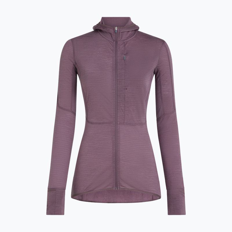Moteriškas žygio džemperis Icebreaker Merino 200 Realfleece Descender Half Zip Hoodie grey plum 10