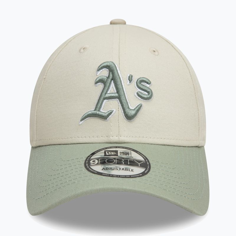 Kepuraitė su snapeliu New Era WS Patch 9Forty Oakland Athletics light beige 2