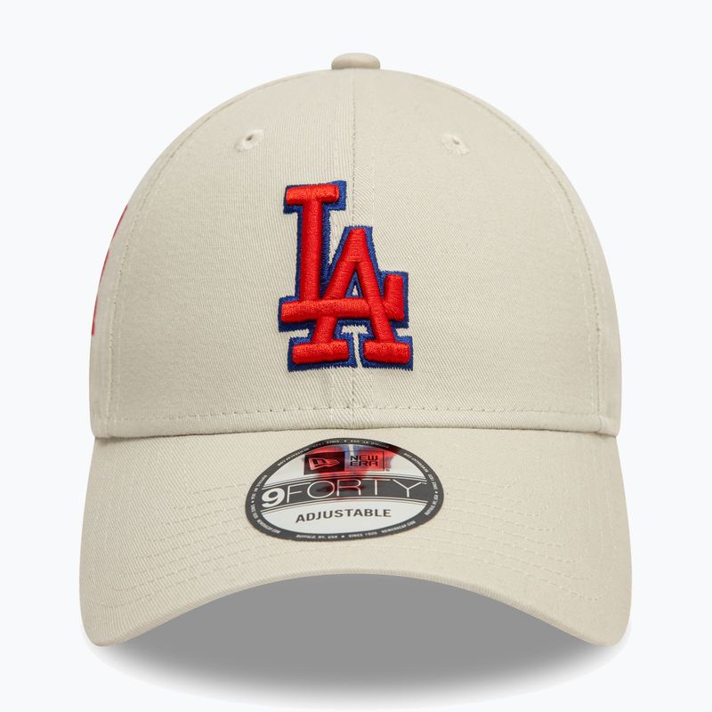 Kepuraitė su snapeliu New Era Side Patch 9Forty Los Angeles Dodgers light beige 2