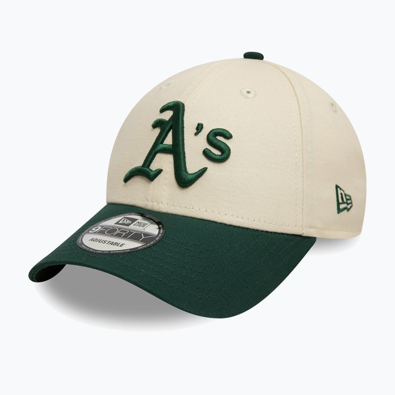 Kepuraitė su snapeliu New Era Colourblock 9Forty Oakland Athletics light beige 2