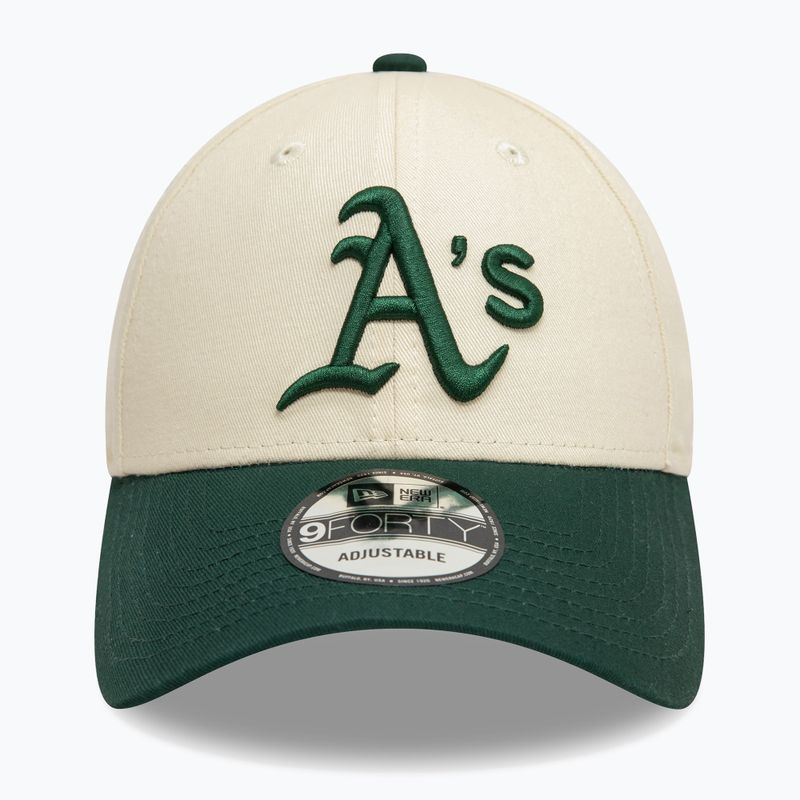 Kepuraitė su snapeliu New Era Colourblock 9Forty Oakland Athletics light beige 3