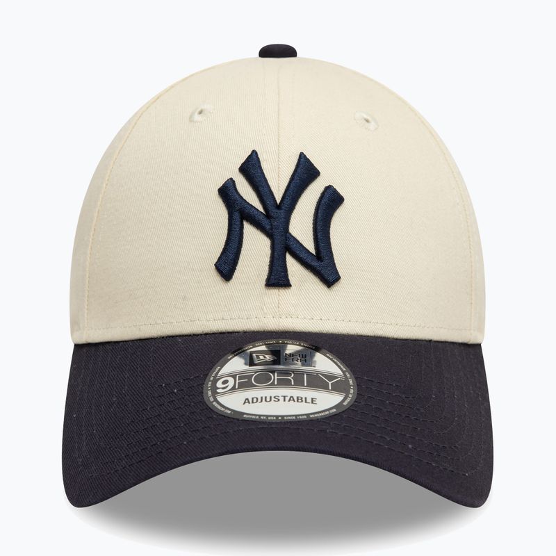 Kepuraitė su snapeliu New Era Colourblock 9Forty New York Yankees light beige 3