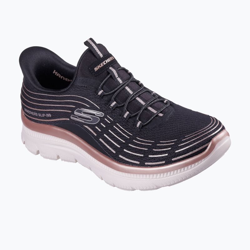 Moteriški batai SKECHERS Summits Plus Soft Luster juoda/rožinė auksinė 8
