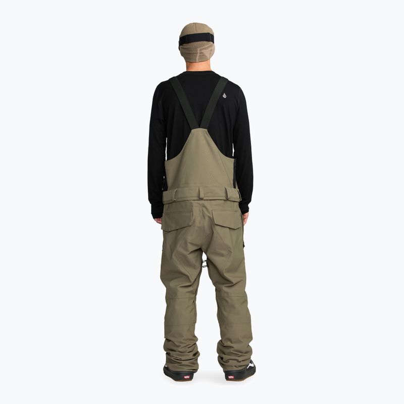 Vyriškos snieglenčių kelnės Volcom Roan Bib Overall military 3
