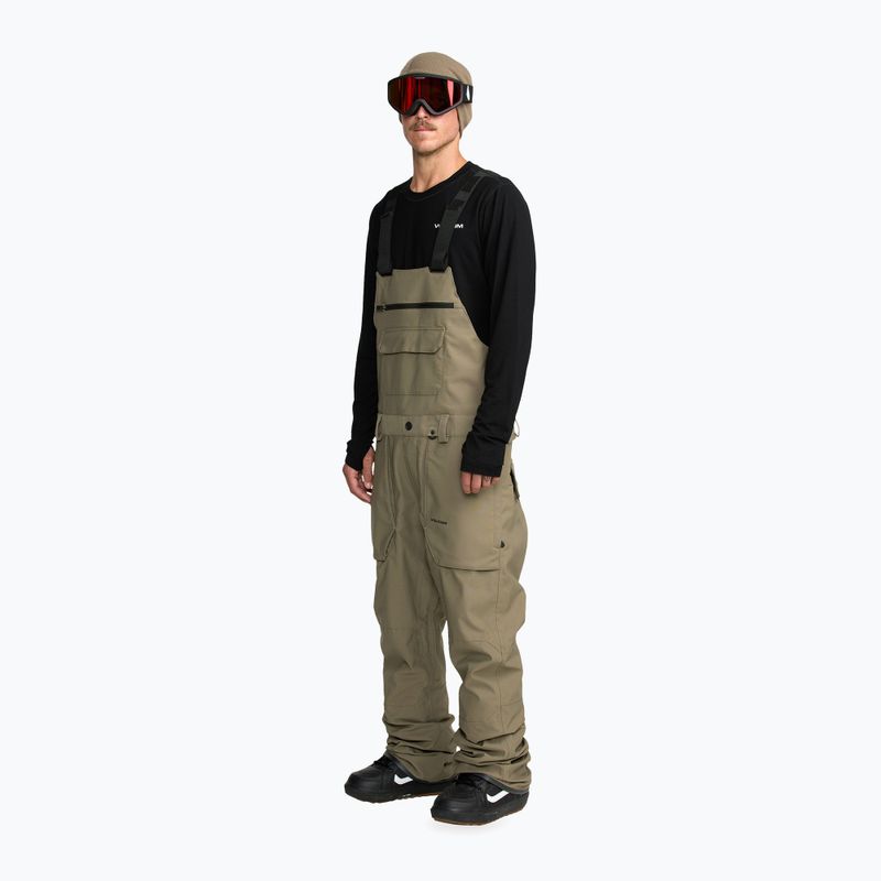 Vyriškos snieglenčių kelnės Volcom Roan Bib Overall military 5