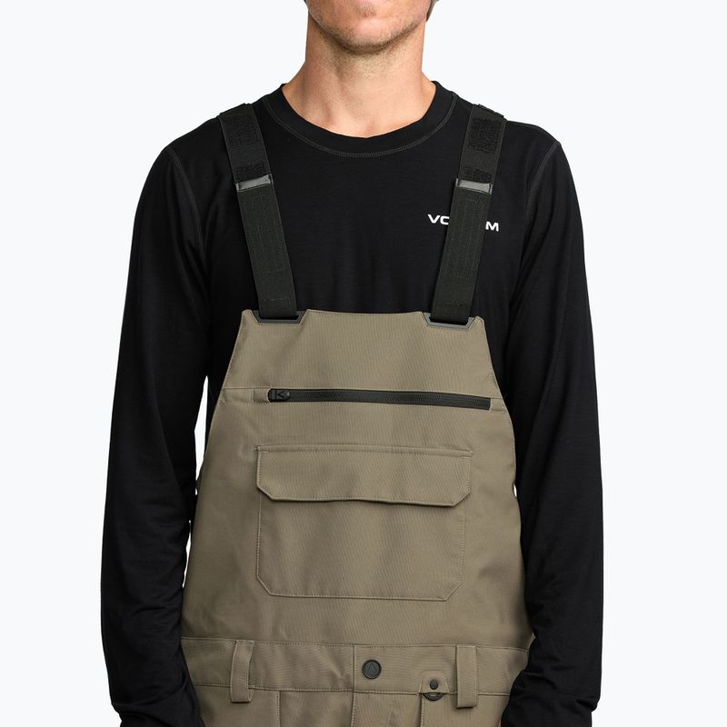 Vyriškos snieglenčių kelnės Volcom Roan Bib Overall military 6