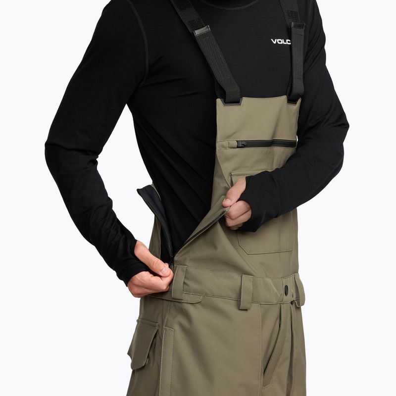 Vyriškos snieglenčių kelnės Volcom Roan Bib Overall military 8