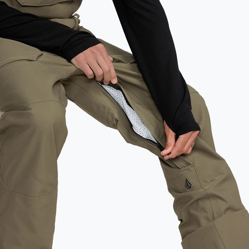 Vyriškos snieglenčių kelnės Volcom Roan Bib Overall military 9