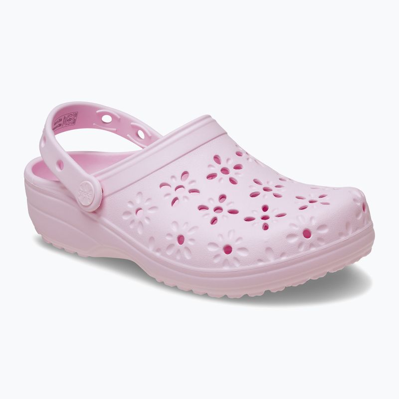 Šlepetės Crocs Classic Floral Cutout Clog pink milk