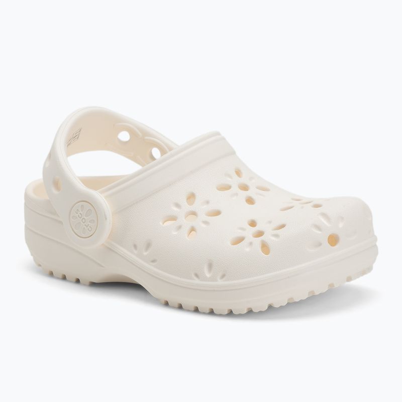 Vaikiškos šlepetės Crocs Classic Floral Cutout Clog Kids Toddler chalk 2