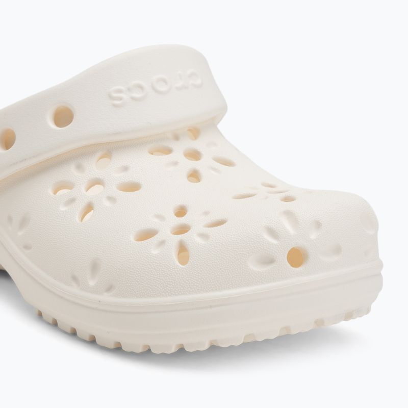 Vaikiškos šlepetės Crocs Classic Floral Cutout Clog Kids Toddler chalk 8