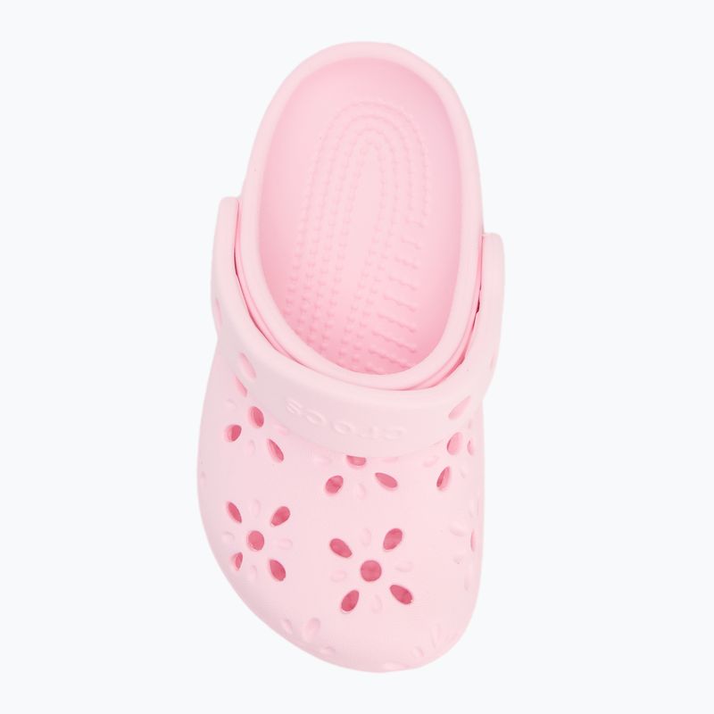 Vaikiškos šlepetės Crocs Classic Floral Cutout Clog Kids Toddler pink milk 6