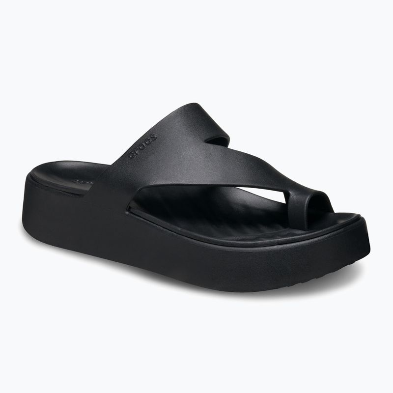Moteriškos šlepetės per pirštą Crocs Getaway Platform Toe Loop black