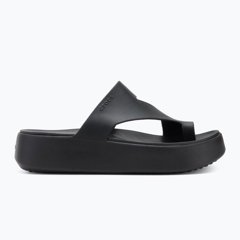 Moteriškos šlepetės per pirštą Crocs Getaway Platform Toe Loop black 2