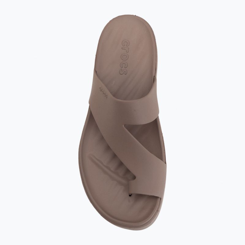 Moteriškos šlepetės per pirštą Crocs Getaway Platform Toe Loop truffle 5